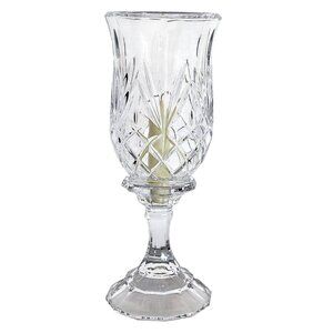 Godinger Lexington Hurricane Lamp Candleholder 11.5" crystal cut glass Victorian